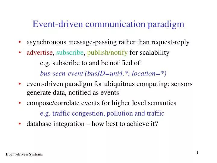 event driven communication paradigm