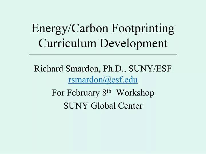 energy carbon footprinting curriculum development
