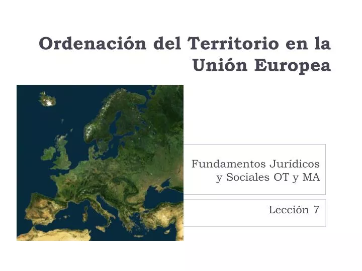 ordenaci n del territorio en la uni n europea