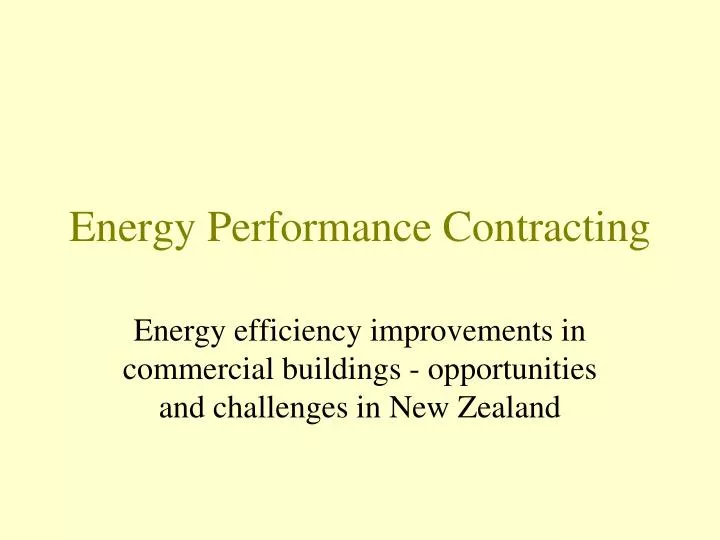 energy performance contracting