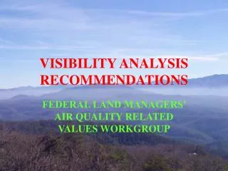 VISIBILITY ANALYSIS RECOMMENDATIONS