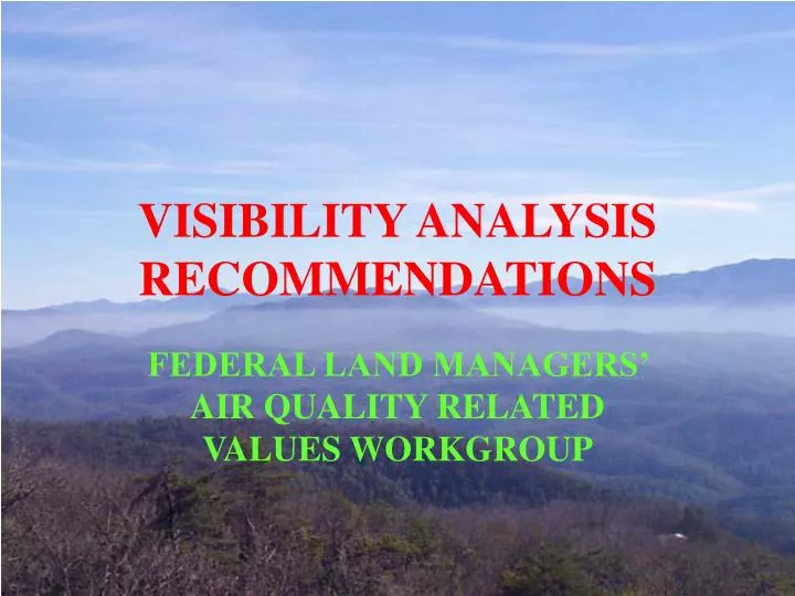 visibility analysis recommendations