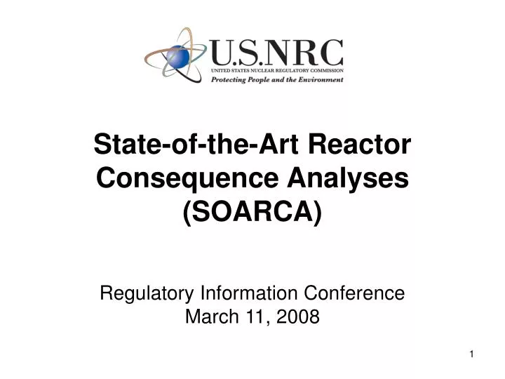 state of the art reactor consequence analyses soarca