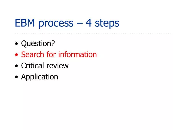 ebm process 4 steps