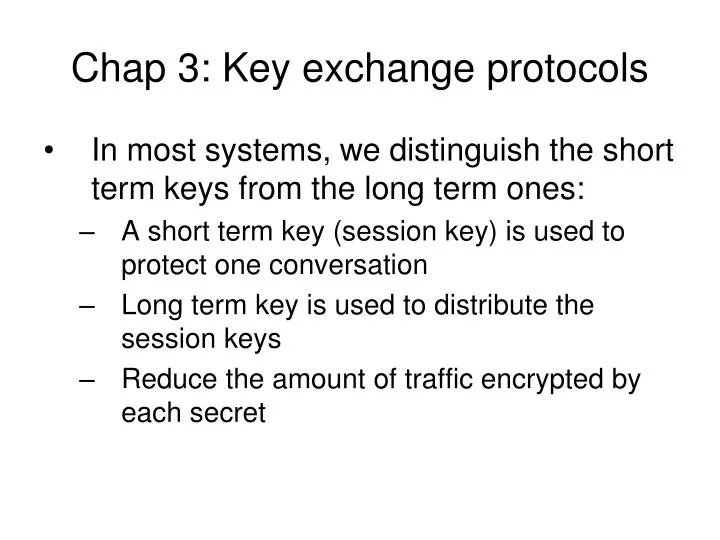 chap 3 key exchange protocols