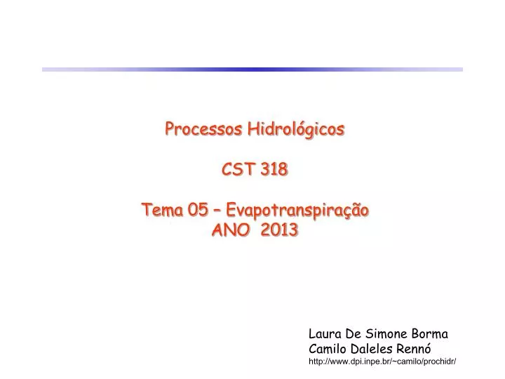 processos hidrol gicos cst 318 tema 05 evapotranspira o ano 2013