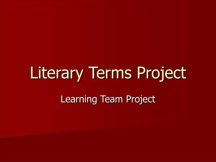 literary terms project