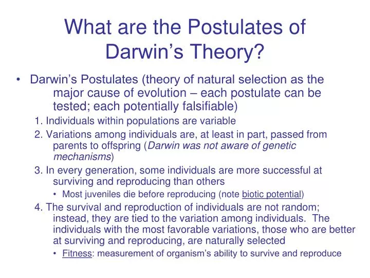 what are the postulates of darwin s theory