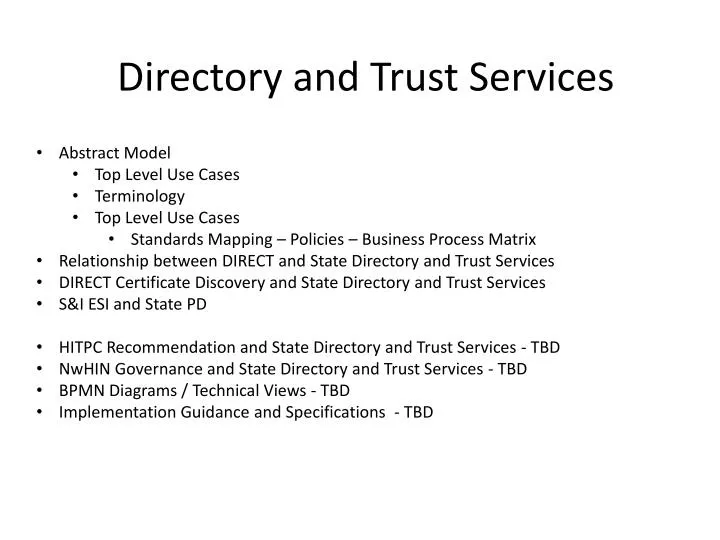 directory and trust services