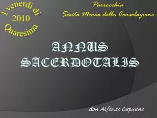 annus sacerdotalis