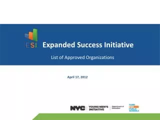 Expanded Success Initiative List of Approved Organizations