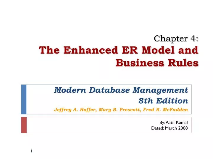 chapter 4 the enhanced er model and business rules