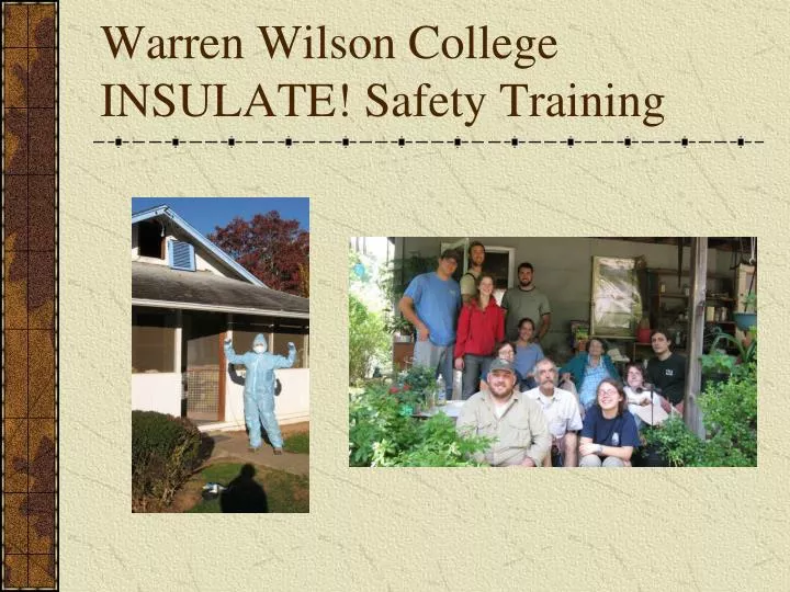 warren wilson college insulate safety training