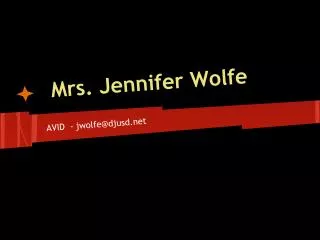 Mrs. Jennifer Wolfe