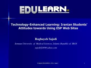 Technology-Enhanced Learning: Iranian Students' Attitudes towards Using ESP Web Sites