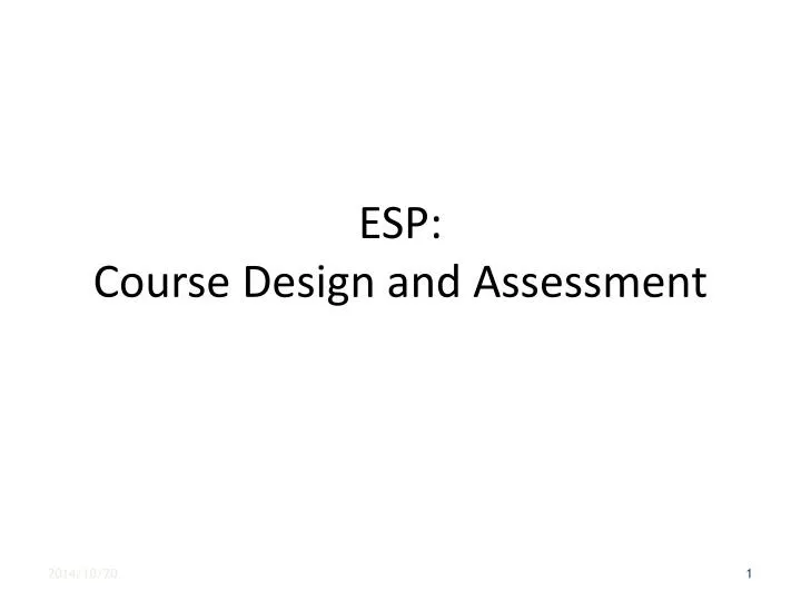 esp course design and assessment