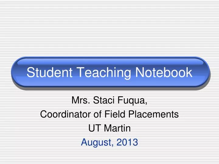 student teaching notebook