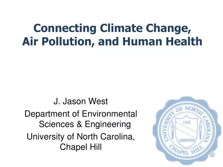 connecting climate change air pollution and human health