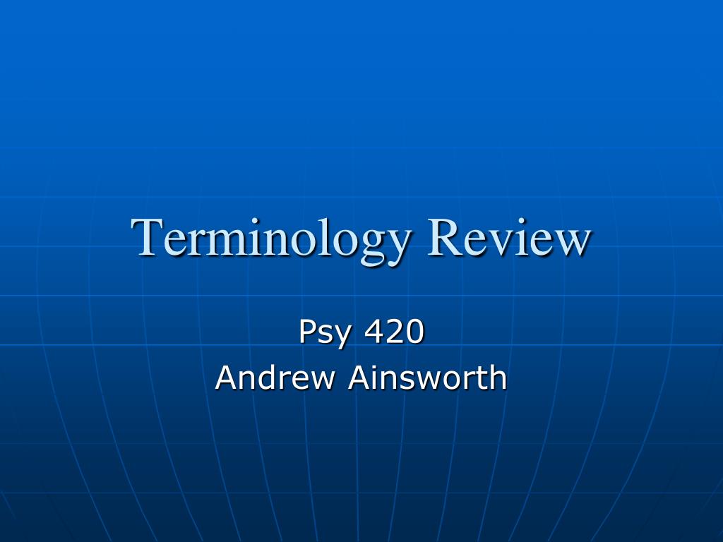 Terminology Review - slide 1