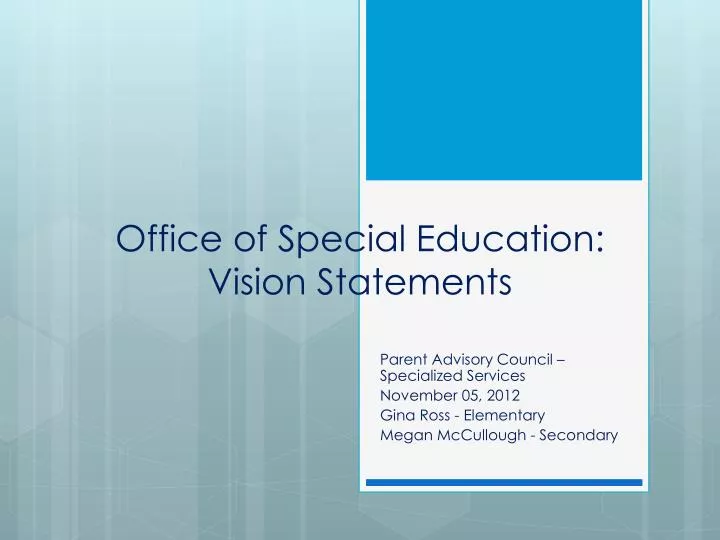 office of special education vision statements