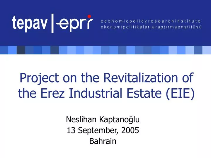 project on the revitalization of the erez industrial estate eie