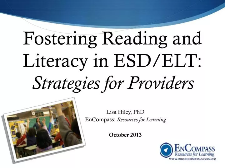 fostering reading and literacy in esd elt strategies for providers