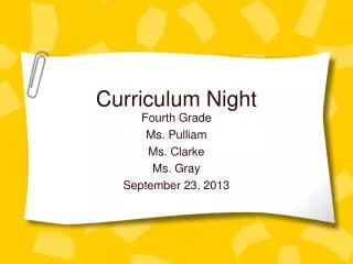 Curriculum Night