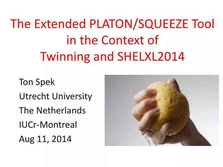 the extended platon squeeze tool in the context of twinning and shelxl2014