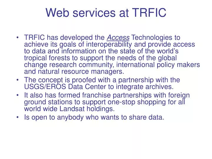 web services at trfic