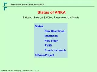 Status of ANKA