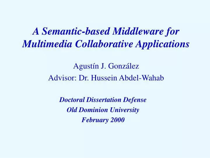 a semantic based middleware for multimedia collaborative applications