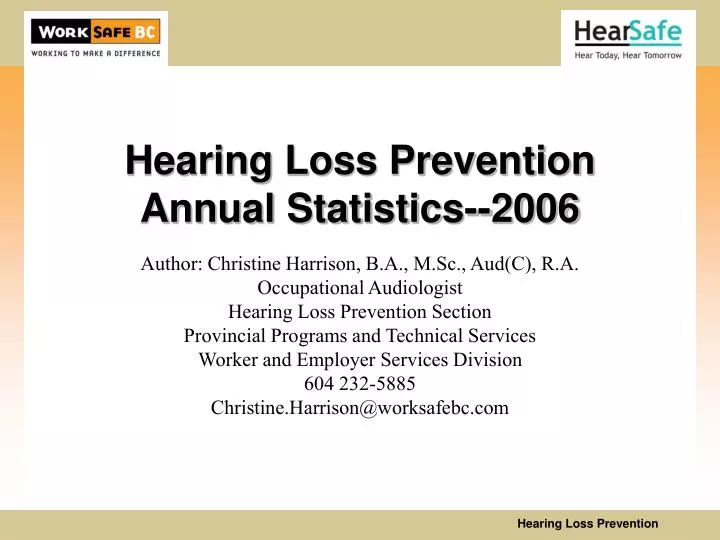 hearing loss prevention annual statistics 2006