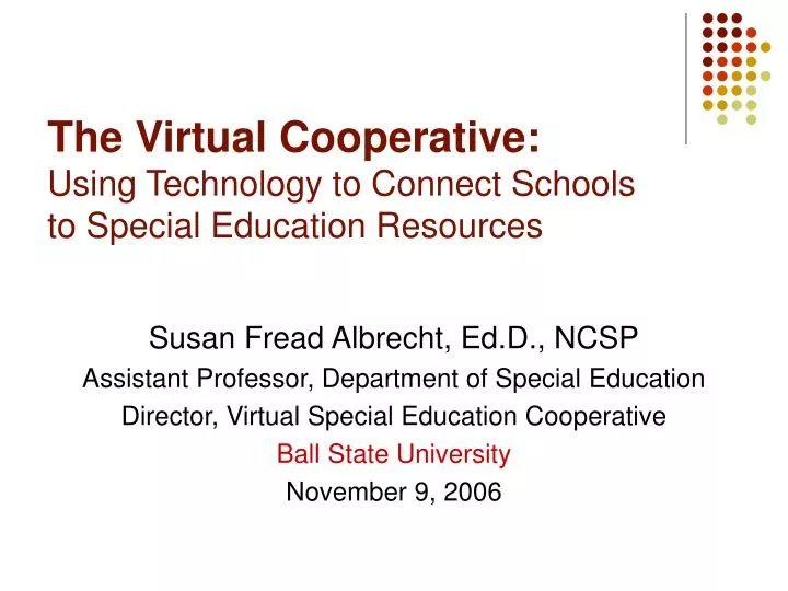 the virtual cooperative using technology to connect schools to special education resources