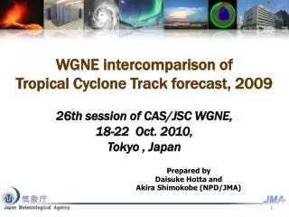 WGNE intercomparison of Tropical Cyclone Track forecast, 2009