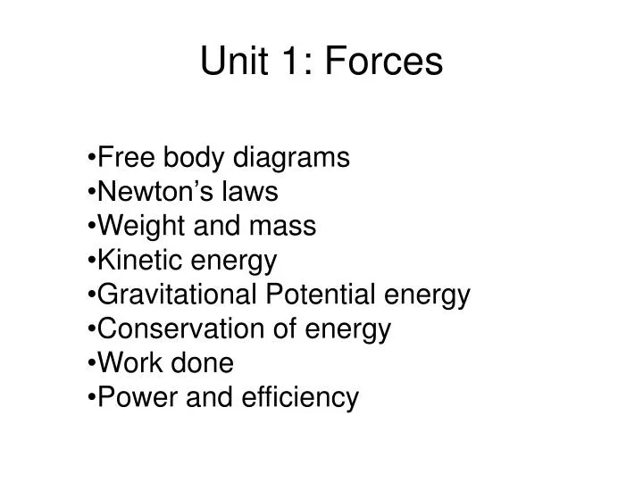 unit 1 forces