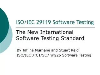 ISO/IEC 29119 Software Testing