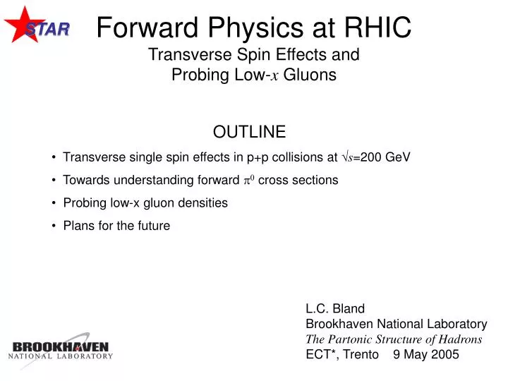 forward physics at rhic transverse spin effects and probing low x gluons