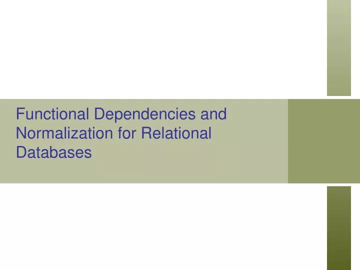 functional dependencies and normalization for relational databases