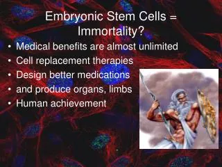 Embryonic Stem Cells = Immortality?