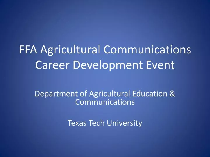ffa agricultural communications career development event