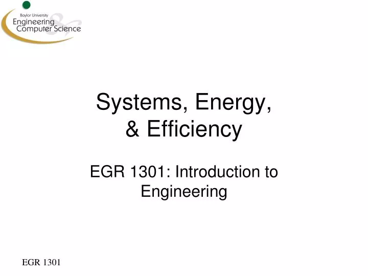 systems energy efficiency