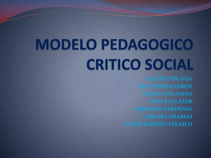 modelo pedagogico critico social