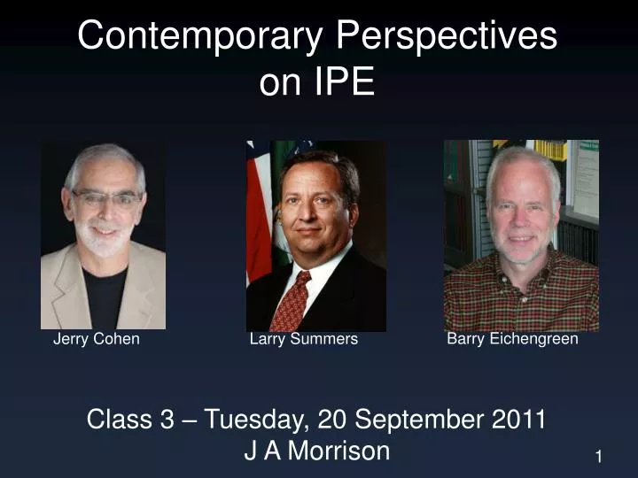 contemporary perspectives on ipe