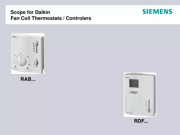 scope for daikin fan coil thermostats controlers