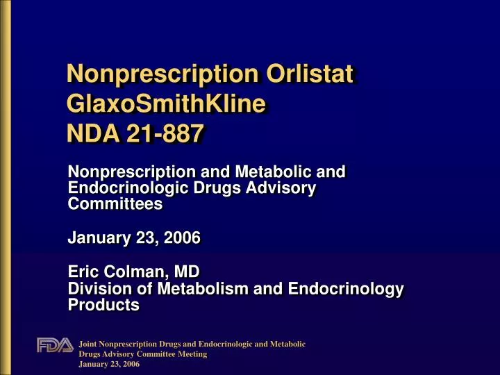 nonprescription orlistat glaxosmithkline nda 21 887