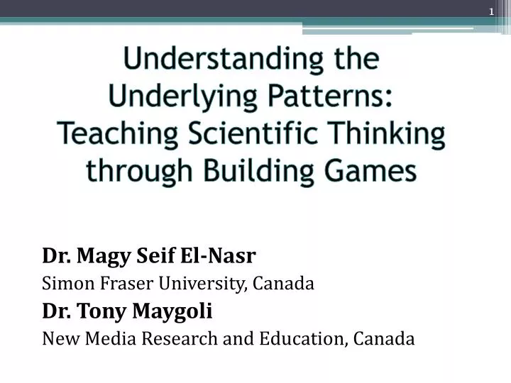understanding the underlying patterns teaching scientific thinking through building games
