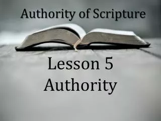Authority of Scripture