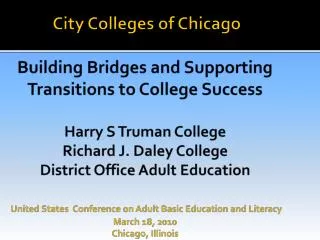 COABE/ ProLiteracy/ IACEA 2010 Conference Chicago, Illinois - March 18, 2010
