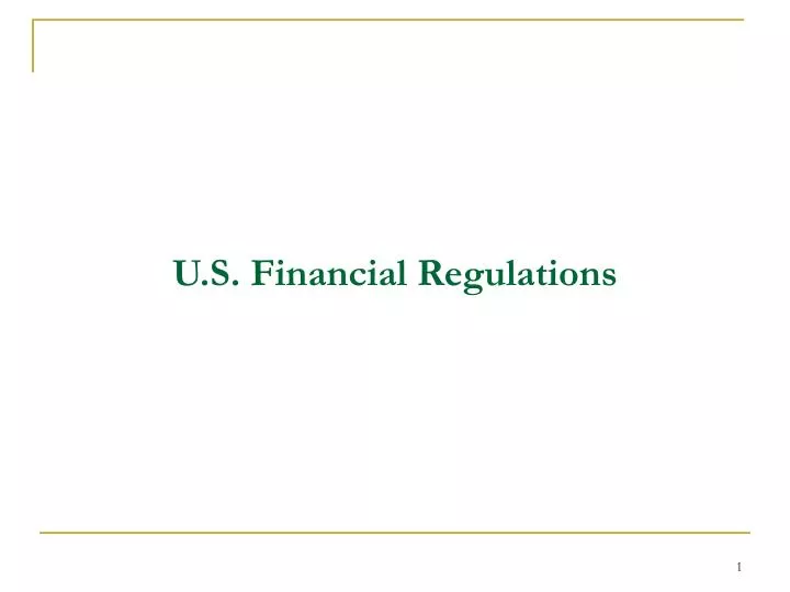 u s financial regulations
