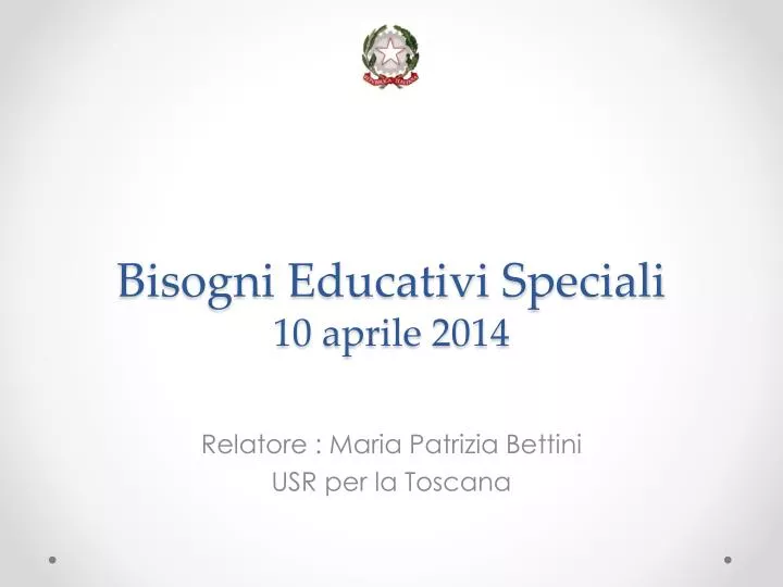 bisogni educativi speciali 10 aprile 2014